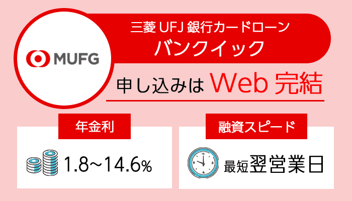 三菱UFJ銀行カードローン「バンクイック」を紹介する画像