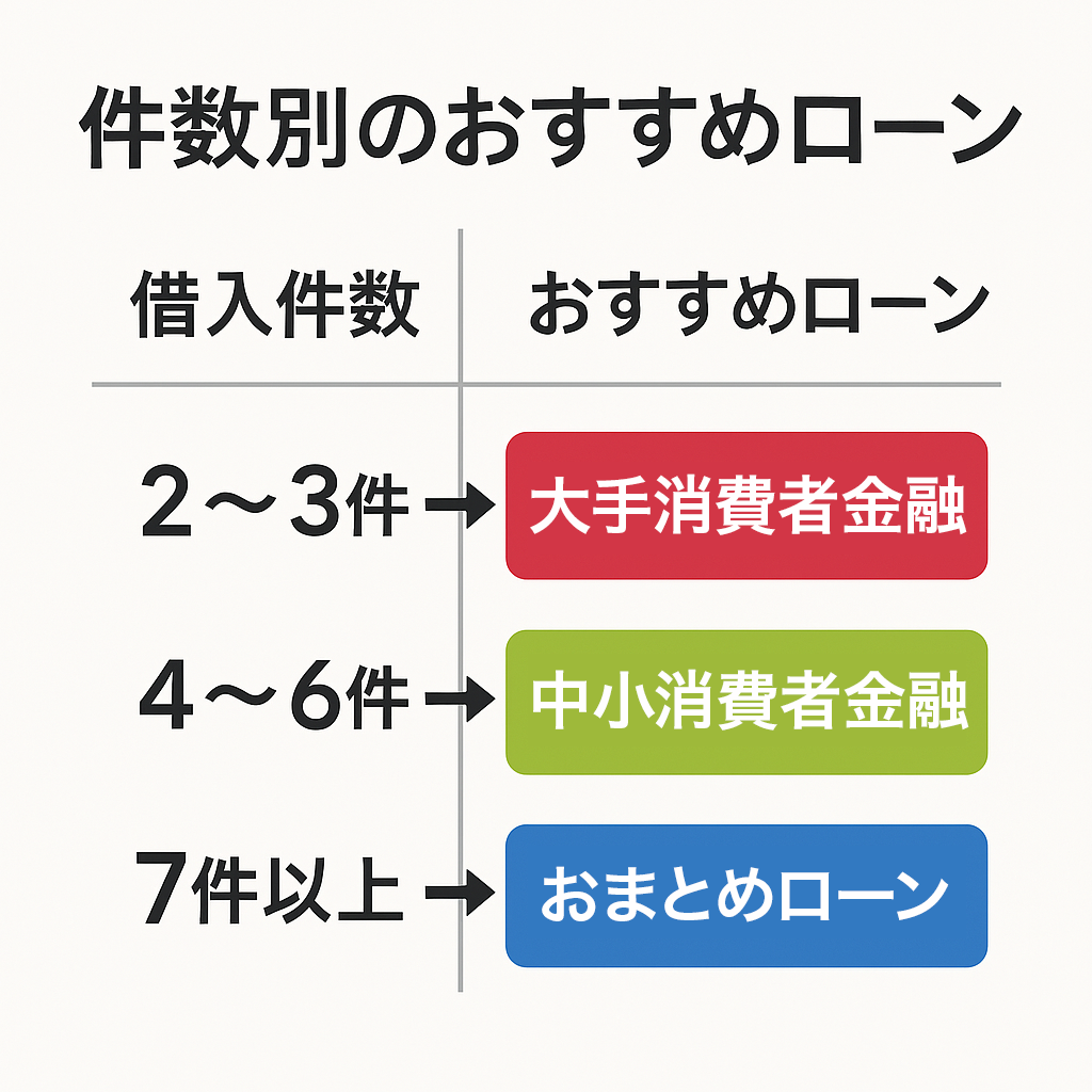 他社借入件数別のおすすめローン